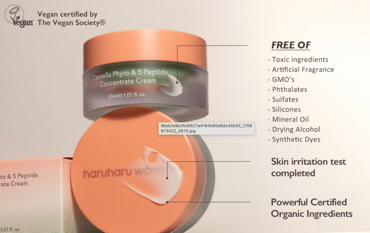 Haruharu Wonder Centella Phyto & 5 Peptide Concentrate Cream