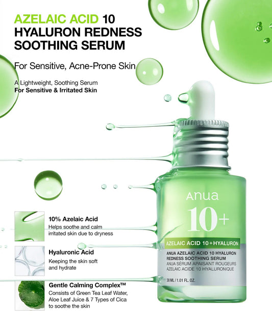 Anua Azelaic Acid 10 Hyaluron Redness Soothing Serum